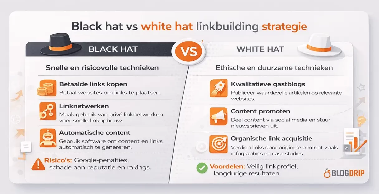 Black hat vs white hat linkbuilding strategie
