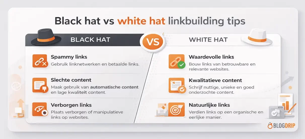 Black hat vs white hat linkbuilding tips