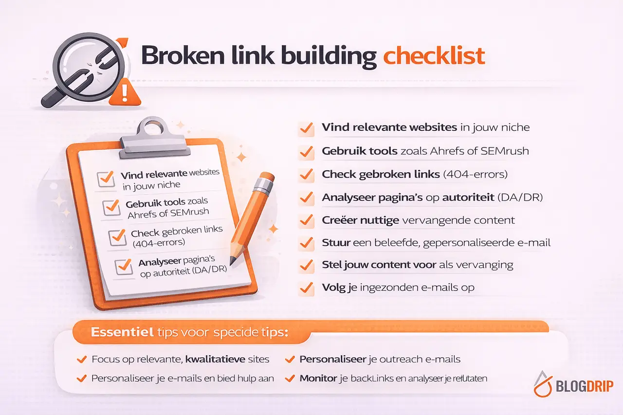 Broken link building checklist