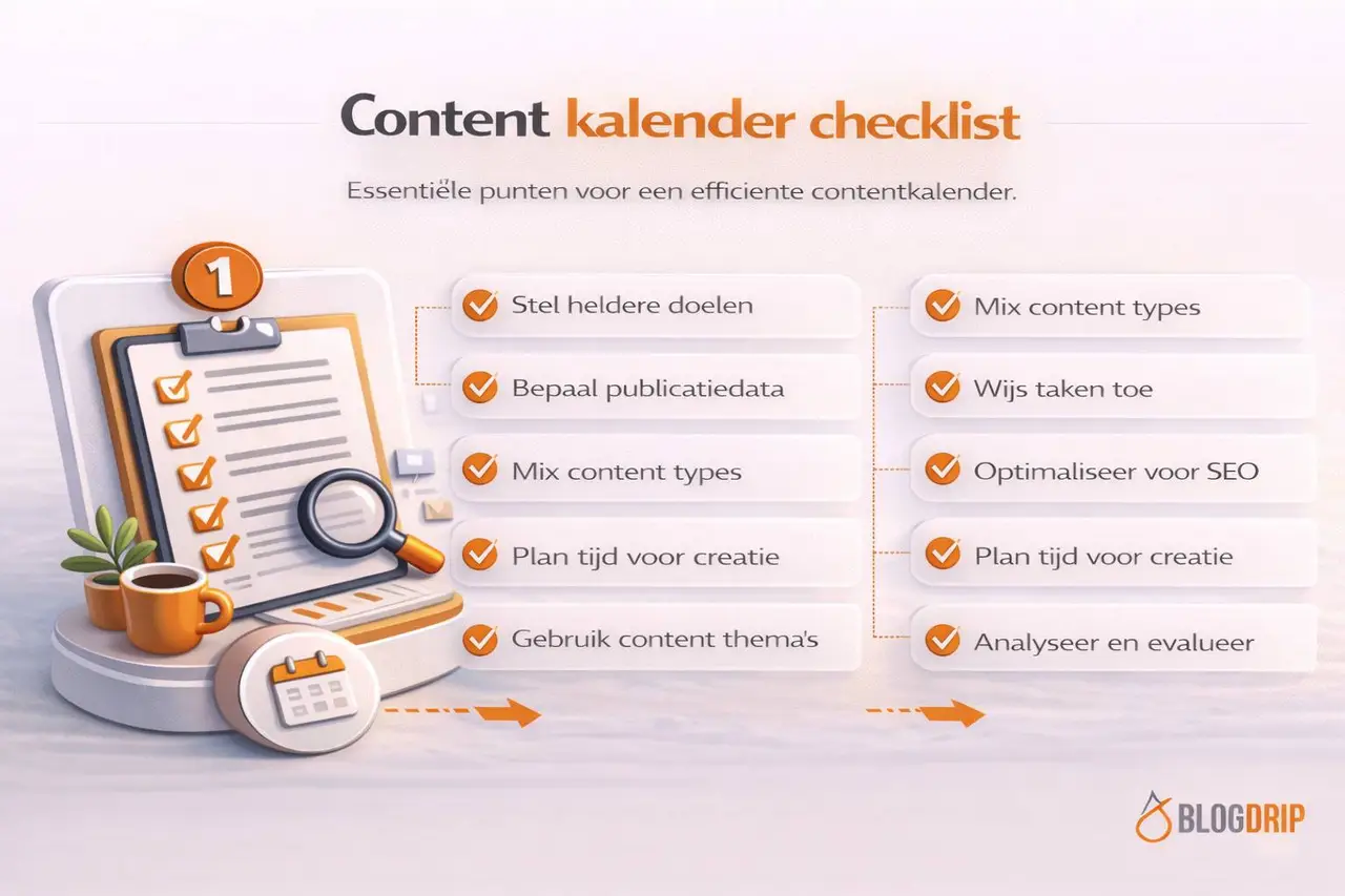 Content kalender checklist