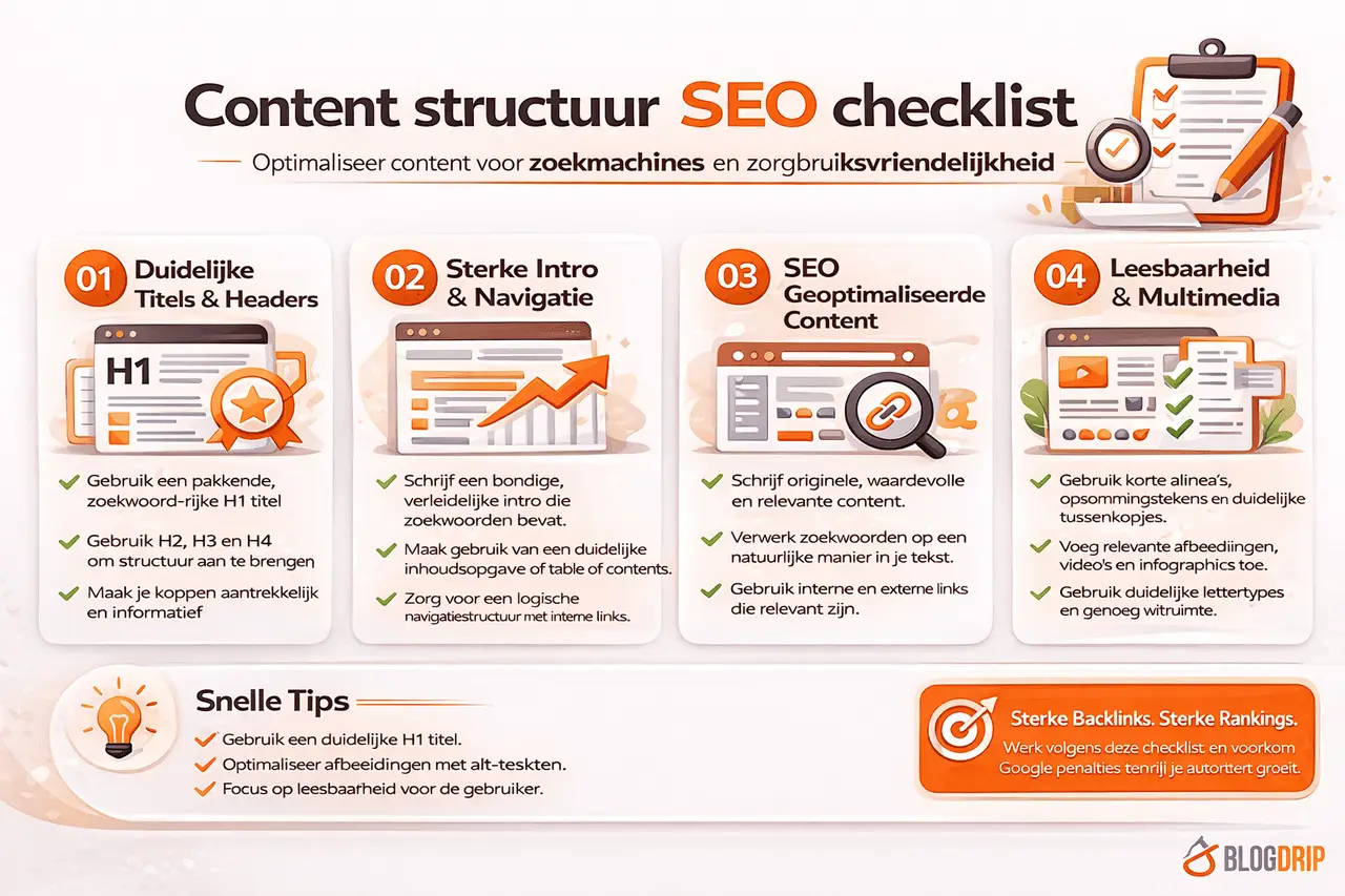 Content structuur SEO checklist