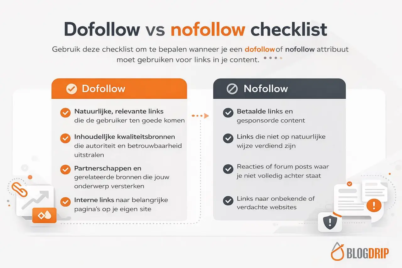 Dofollow vs nofollow checklist