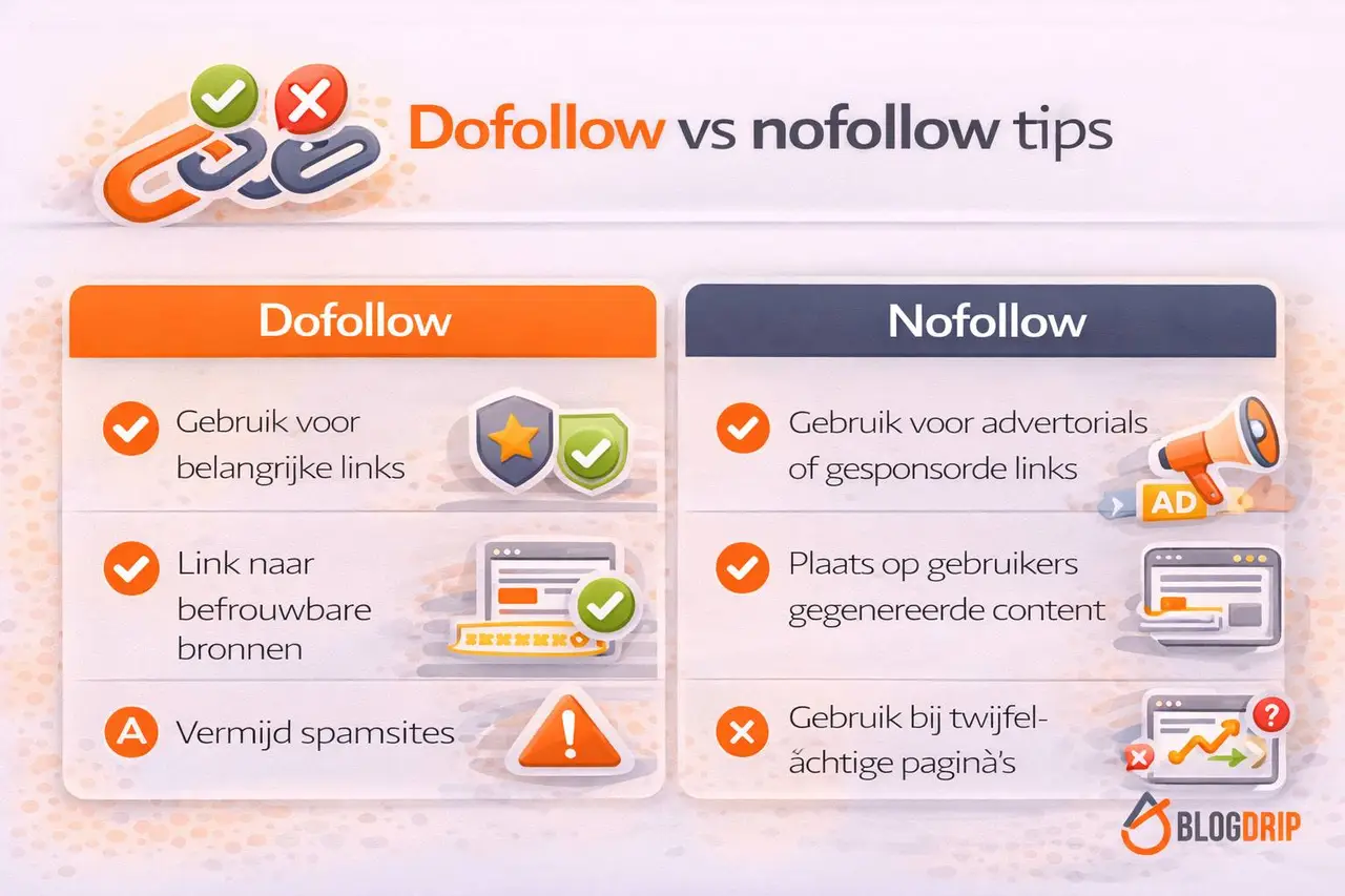 Dofollow vs nofollow tips