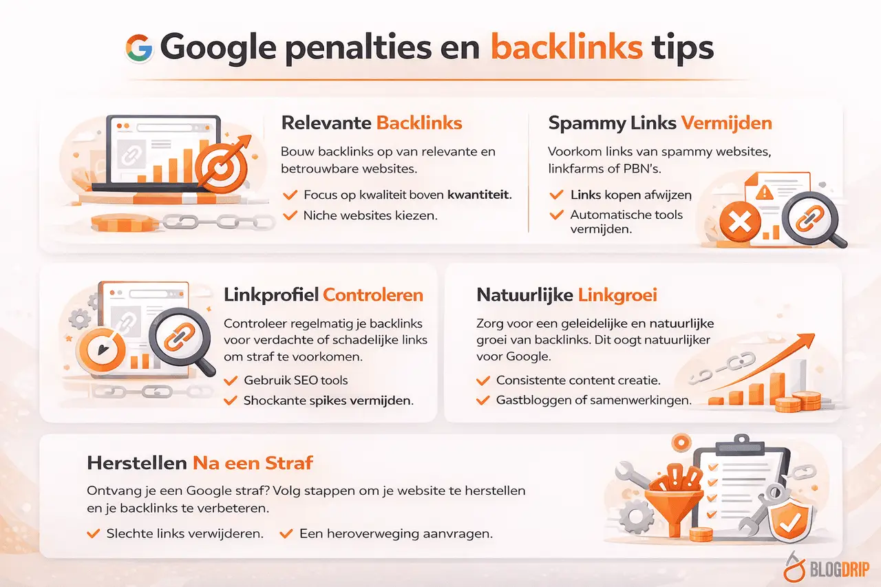 Google penalties en backlinks tips