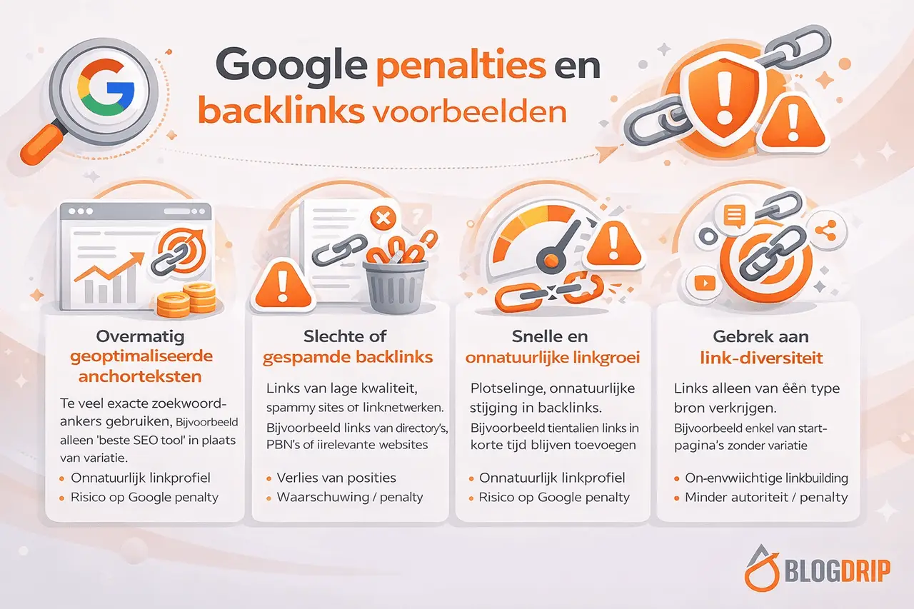 Google penalties en backlinks voorbeelden