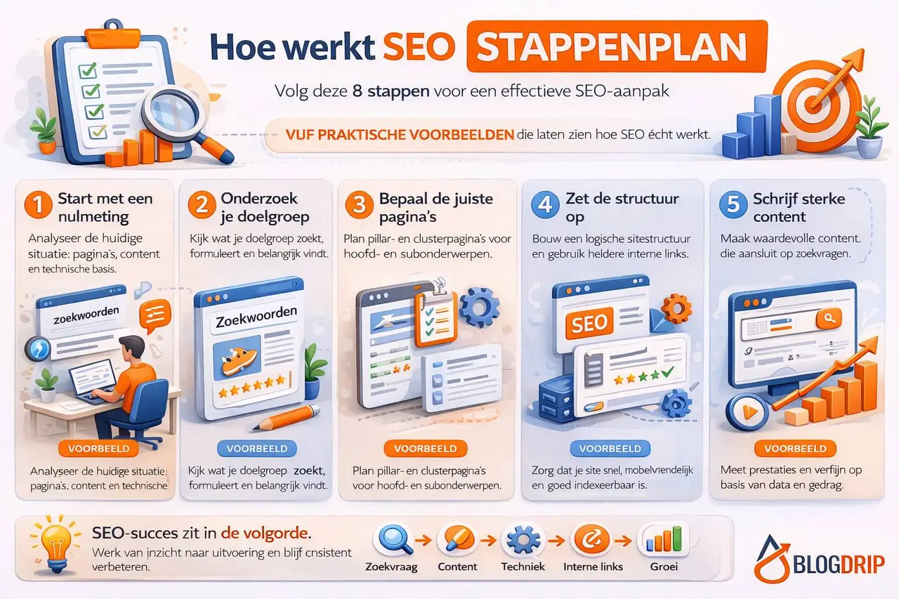 Hoe werkt SEO stappenplan