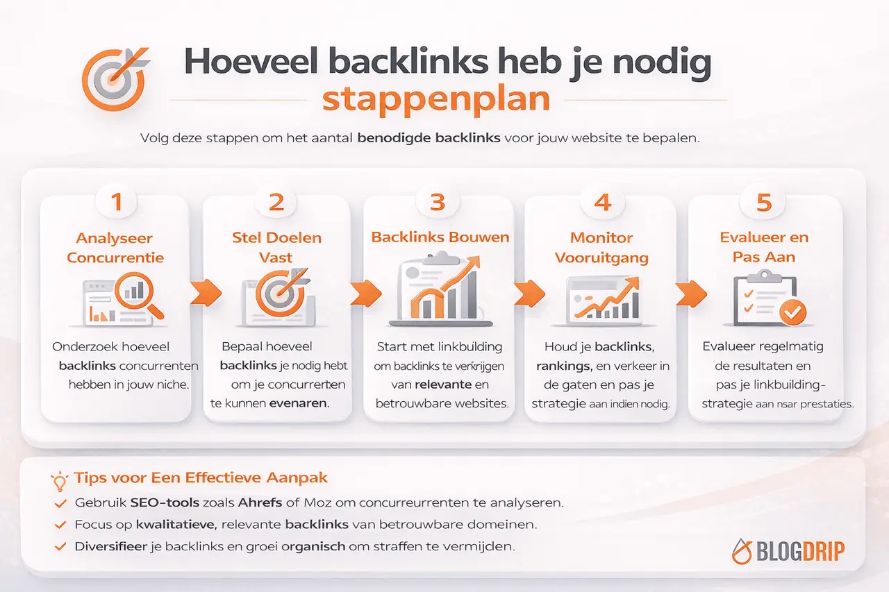 Hoeveel backlinks heb je nodig stappenplan