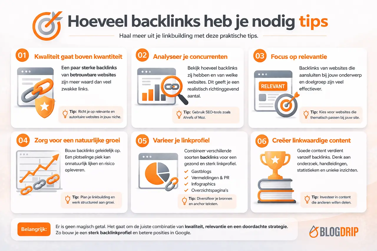 Hoeveel backlinks heb je nodig tips