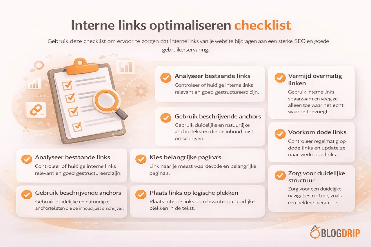 Interne links optimaliseren checklist