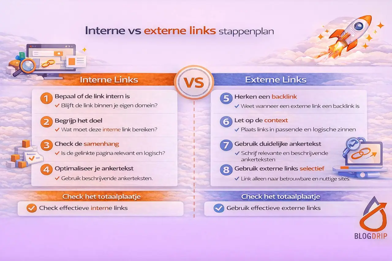 Interne vs externe links stappenplan