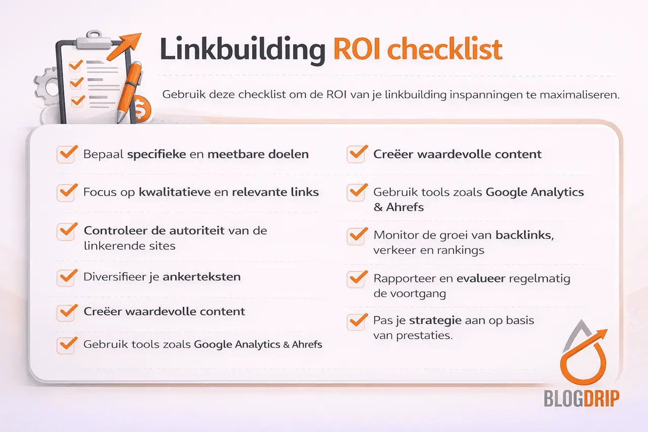 Linkbuilding ROI checklist