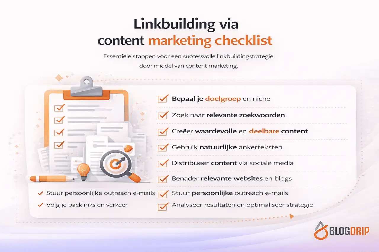 Linkbuilding via content marketing checklist