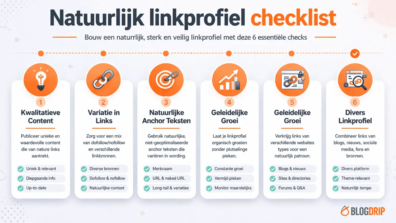 Natuurlijk linkprofiel checklist