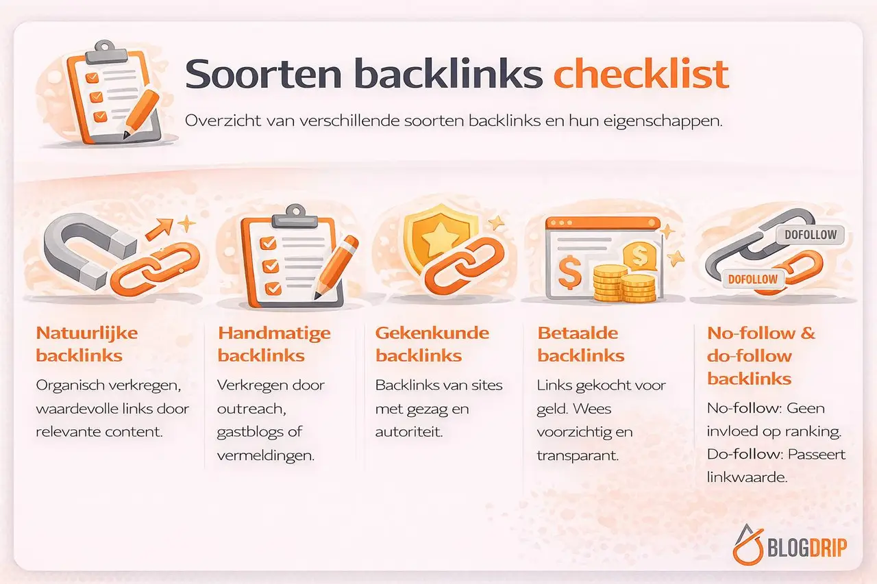 Soorten backlinks checklist - Soorten backlinks