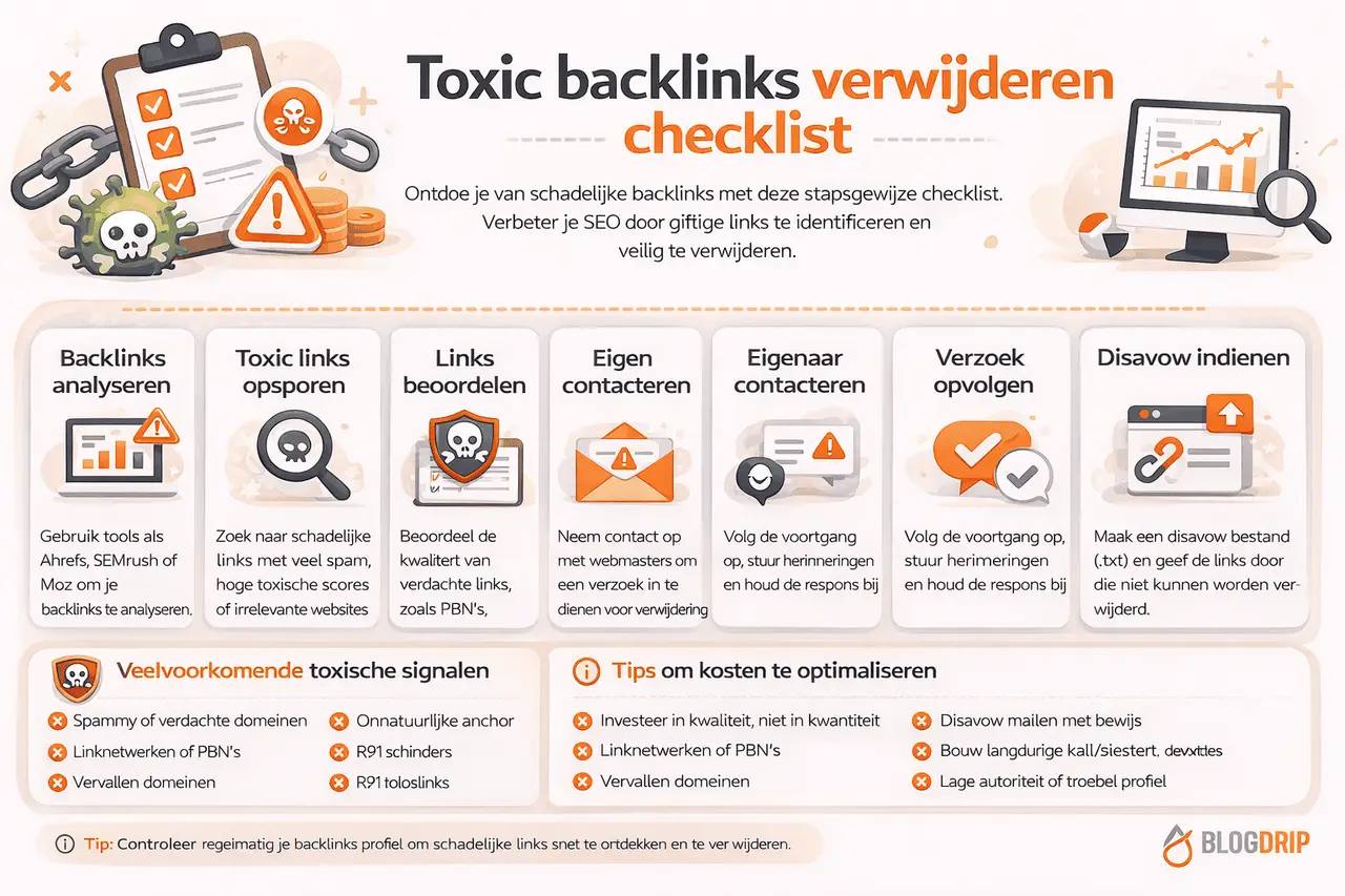Toxic backlinks verwijderen checklist