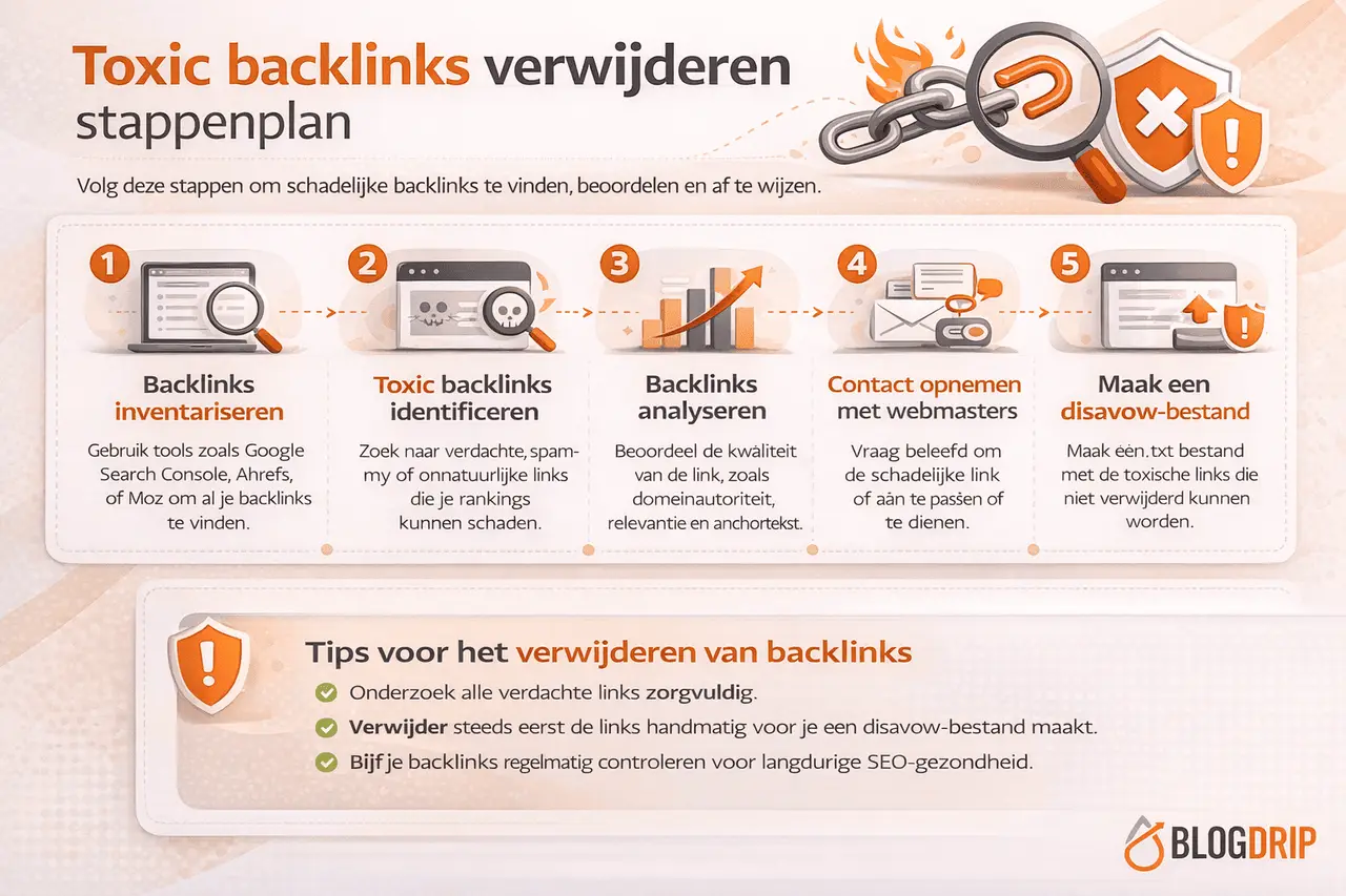 Toxic backlinks verwijderen stappenplan