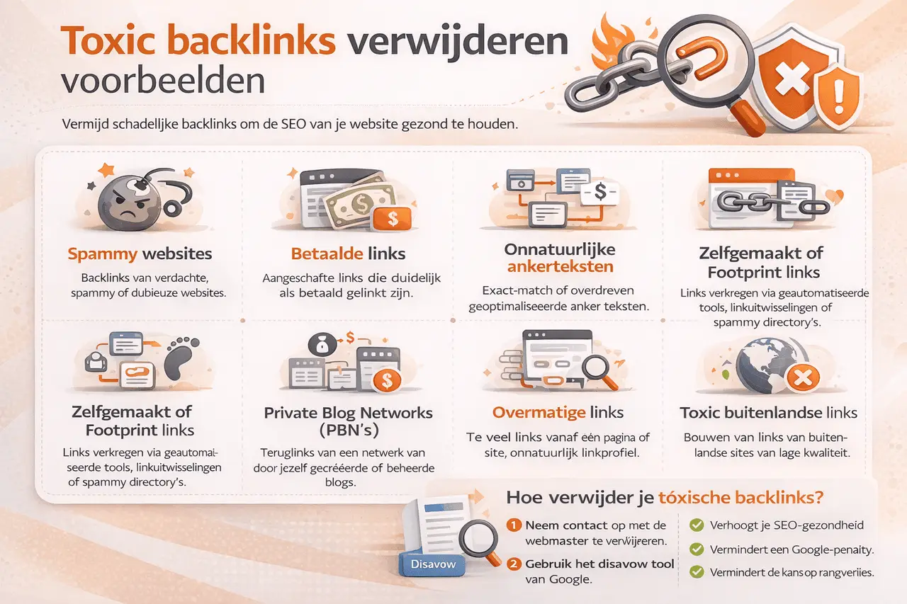 Toxic backlinks verwijderen voorbeelden