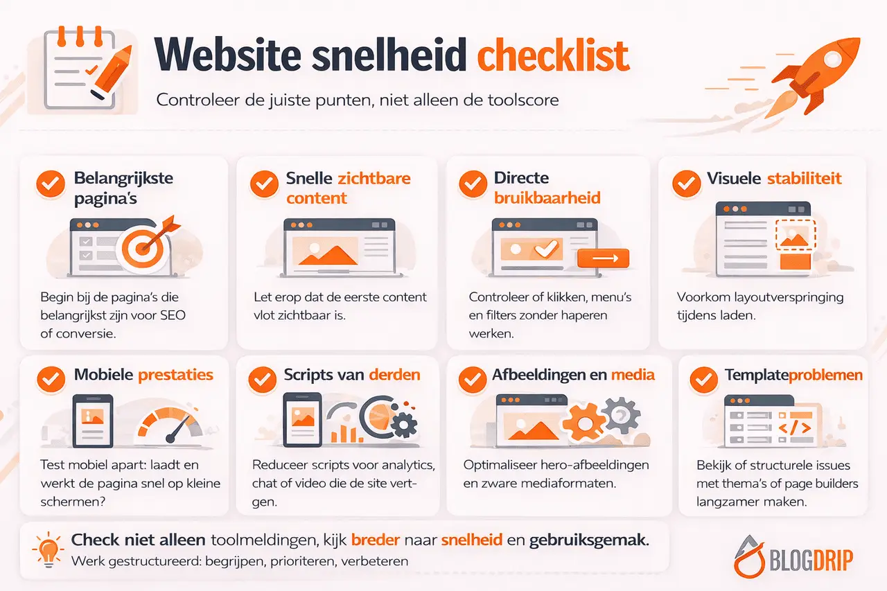 Website snelheid checklist