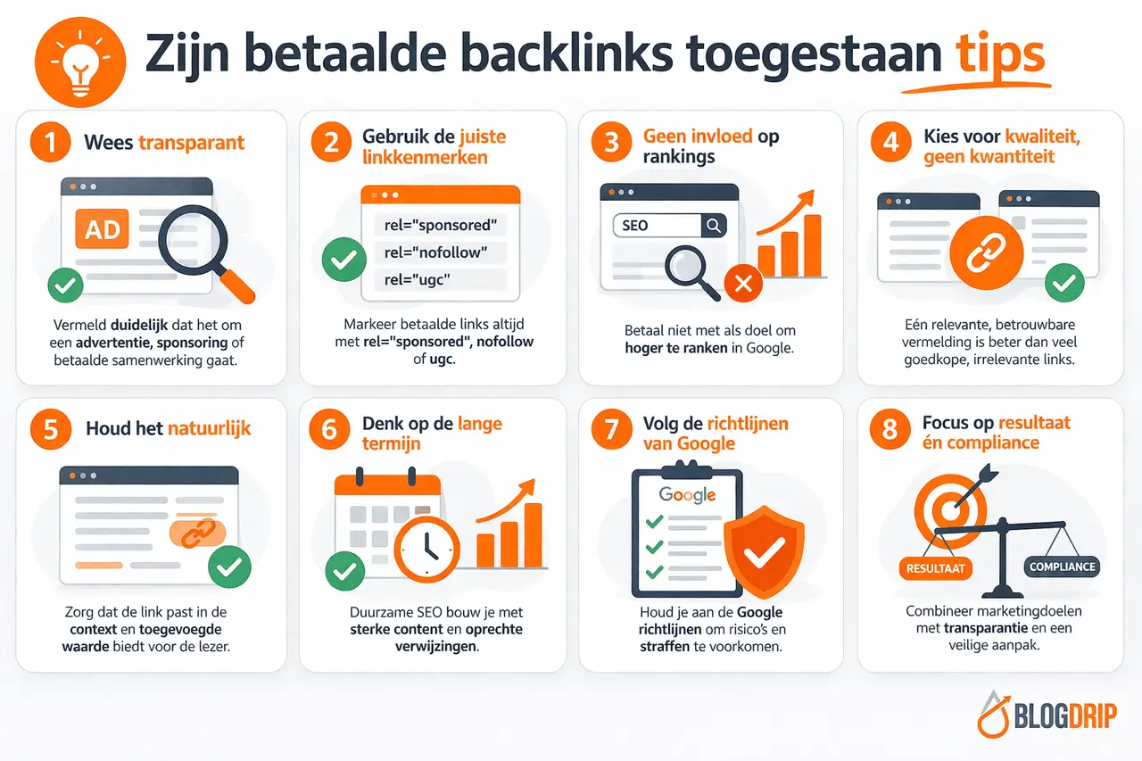 Zijn betaalde backlinks toegestaan tips